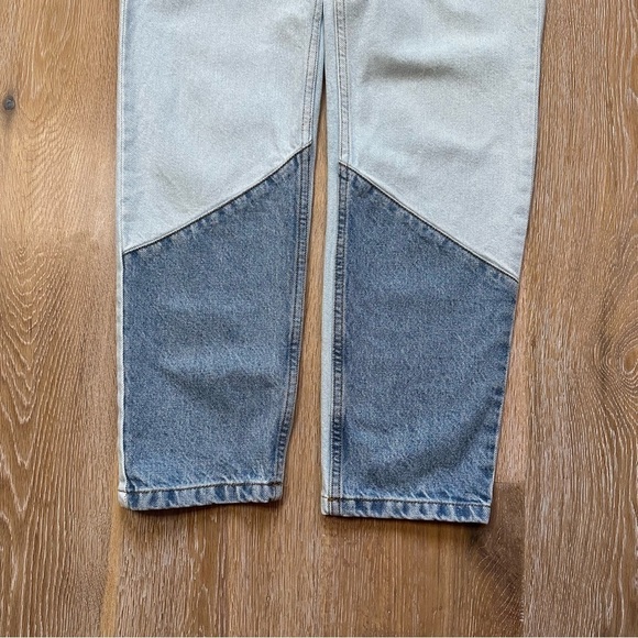 Retro ba&sh Jeans Apolo High Waisted Straight Leg Two-Tone Denim 100% Cotton - Picture 9 of 14